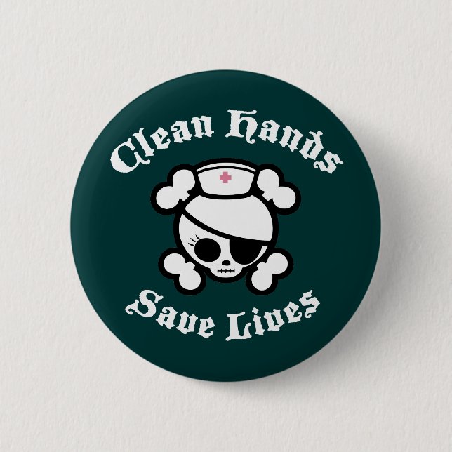 Clean Hands Save Lives 2 Inch Round Button (Front)