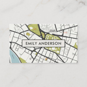 CLEAN HARVARD UNIVERSITY MASSACHUSETTS OUTLINE MAP BUSINESS CARD
