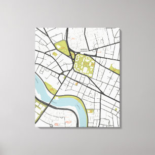 CLEAN HARVARD UNIVERSITY MASSACHUSETTS OUTLINE MAP CANVAS PRINT