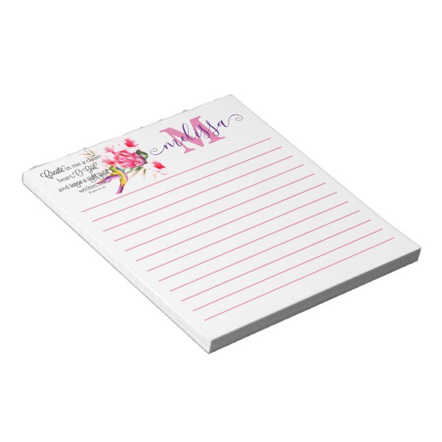 Clean heart personalized notepad (Angled)