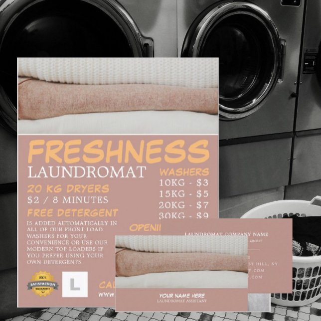 Clean Laundry, Laundromat, Cleaning Advertising Flyer (Creator Uploaded)