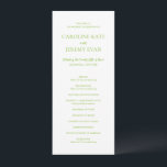 Clean Lime Green Elegant Wedding Program<br><div class="desc">Elegant wedding program featuring a minimal and clean layout with your names in a very large font.</div>