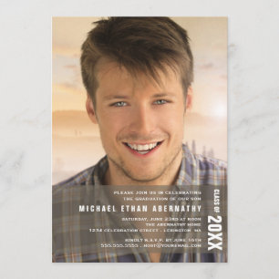 Clean Line Modern Bold Graduation Party Invitation