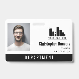 Clean Logo Personal Pronouns Office Employee Badge