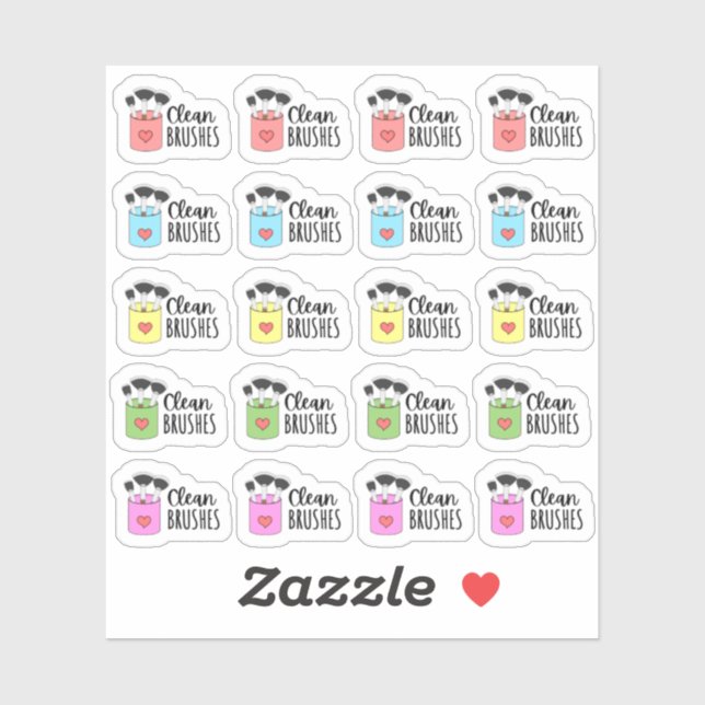 Clean Makeup Brushes Chores Organizing Reminder (Sheet)
