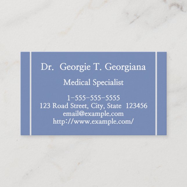 Clean Medical Specialist Business Card (Front)