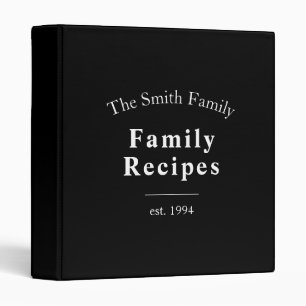 Clean & Minimal Custom Family Recipes Cookbook Binder