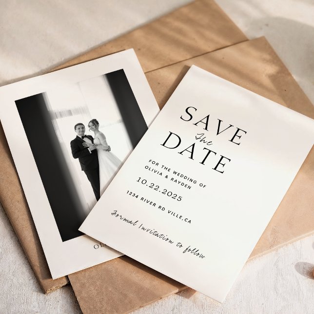 Clean Minimal Script Photo Wedding Save the Date (Creator Uploaded)