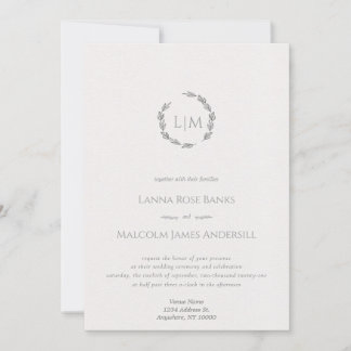 Clean & Minimal w/ Simple Botanical Line Drawings Invitation