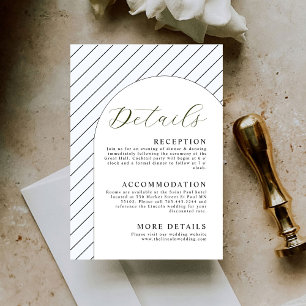 Clean Minimal Wedding Details Enclosure Card