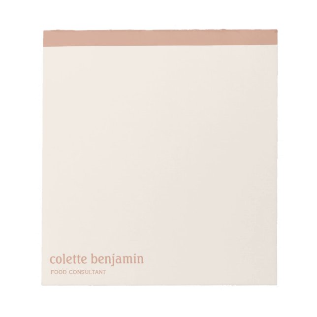 Clean Minimalist Antique Orange & Pale Peach Notepad (Front)