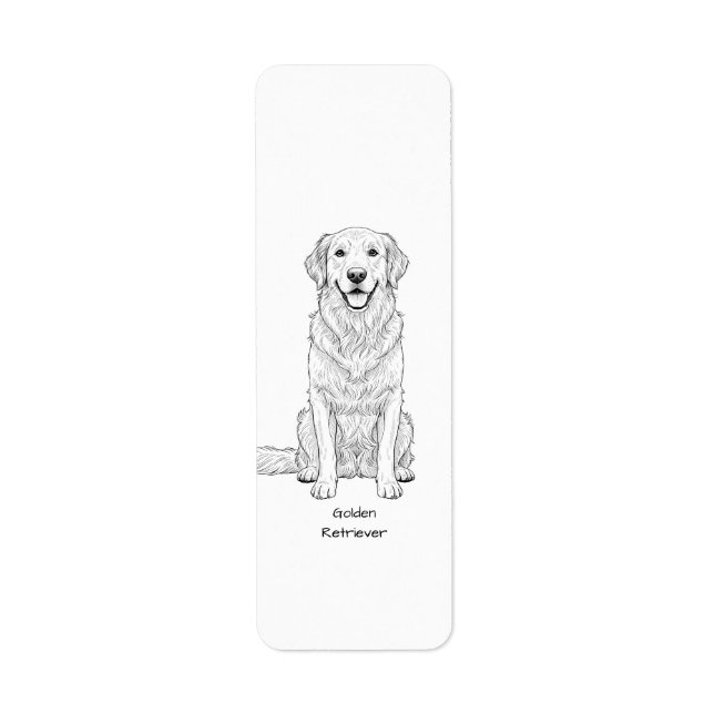 Clean Minimalist Golden Retriever Line Art  (Front)