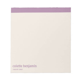 Clean Minimalist Lavender Purple & Pale Peach Notepad
