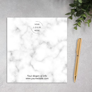 Clean Minimalist Marble Design Business Logo Notepad