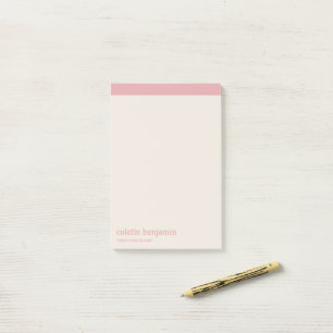 Clean Minimalist Pastel Pink & Pale Peach Post-it Notes