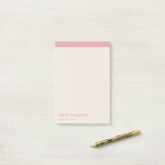 Clean Minimalist Pastel Pink & Pale Peach Post-it Notes (On Desk)