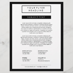 Clean Minimalist Social Media Luxury B&W 8.5x11 Flyer
