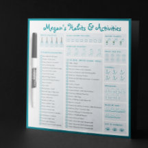 Clean Minimalist Teal Habit & Goal Tracker Planner