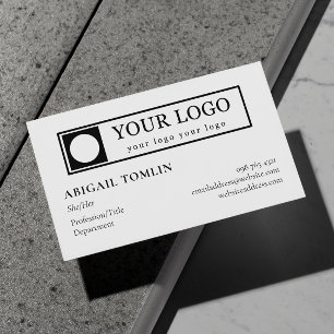 Clean Minimalist Your Logo & Personal Pronoun Business Card