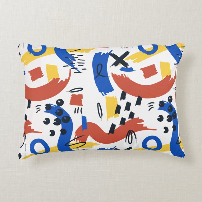 Clean Modern Abstract Pattern | Colorful Artistic  Accent Pillow (Front)
