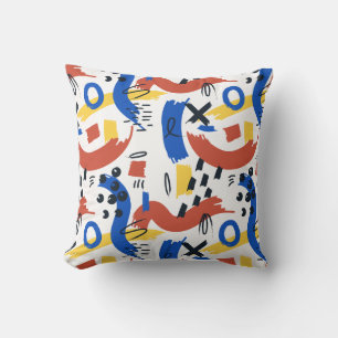Clean Modern Abstract Pattern   Colorful Artistic  Throw Pillow