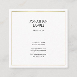 Clean Modern Professional Design Creative Plain Square Business Card