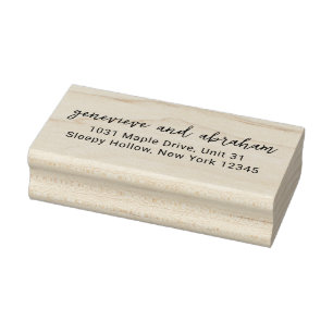Clean Modern Wedding Return Address Rubber Stamp