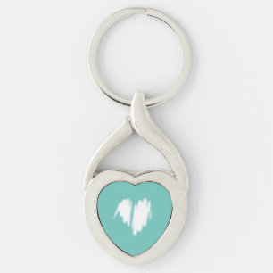 Clean Monochrome Modern Classy Vibe Love Heart Keychain