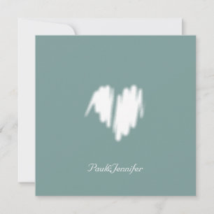 Clean Monochrome Modern Classy Vibe Love Heart Thank You Card
