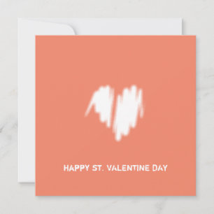 Clean Monochrome Modern White Heart QR Code Card