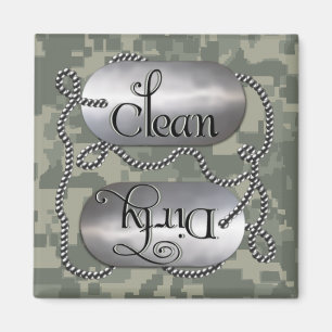 Clean N Dirty Dog Tags 3 (Dishwasher Magnet) Magnet