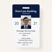 Clean Navy Homeschool Student ID Badge