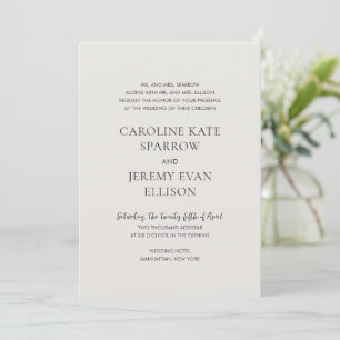 Clean Neutral QR Code Elegant Wedding Invitation