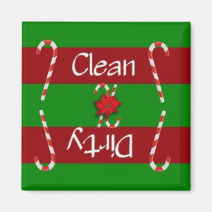 Clean or Dirty Candy Cane Dishwasher Magnet