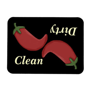 Clean or Dirty Chili Peppers Dishwasher Magnet