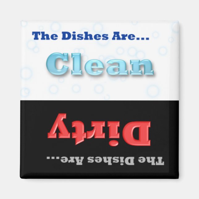 Clean or Dirty Dishwasher Magnet (Front)