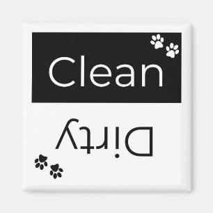 Clean or Dirty Dishwasher Magnet: Pawprints Magnet