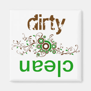 Clean or Dirty Diswasher Magent - Green & Brown Magnet