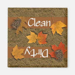 Clean or Dirty Fall Leaves Dishwasher Magnet