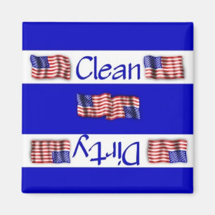 Clean or Dirty Flag Dishwasher Magnet