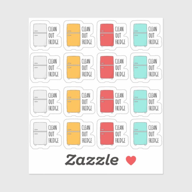 Clean Out Fridge Retro Refrigerator Chore Planner (Sheet)