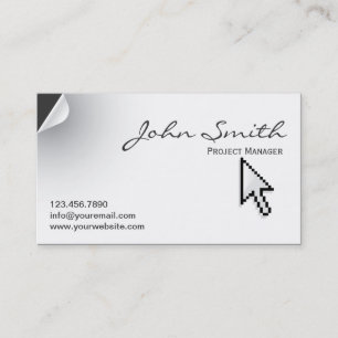 Clean Page Curl & Arrow Cursor Business Card