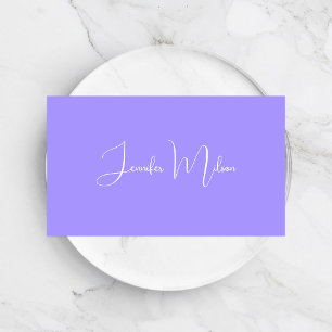 Clean Pastel Blue & White Handwritten Typography Business Card