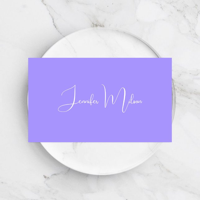 Clean Pastel Blue & White Handwritten Typography Business Card (Creator Uploaded)