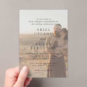 Clean Photo Modern Wedding Acrylic Invitations