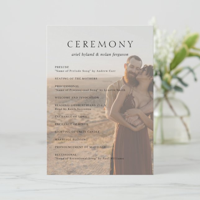 Clean Photo Modern Wedding Program (Standing Front)