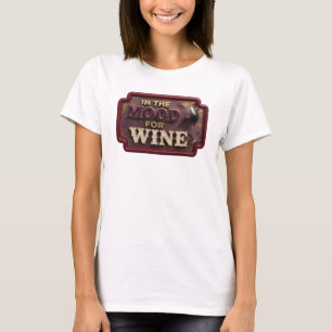 Clean Pink IN THE MOOD FOR WINE Artistic Motif T-Shirt