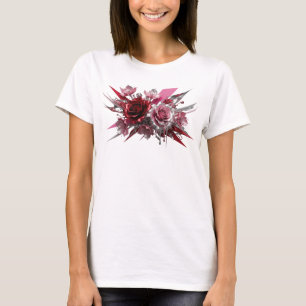 Clean Pink RED AND SILVER ROSES Quote Shirt