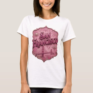 Clean Pink SAN FRANCISCO 3D Text Art T-Shirt