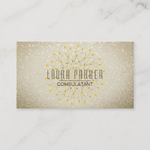 Clean Plain Floral Confetti Modern Minimalist Business Card